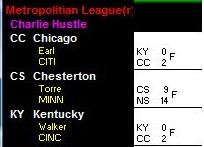 Screen capture of the APBA Baseball for Windows Game